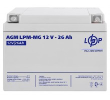 Акумуляторна батарея LogicPower  LPM 12V 26AH (LPM-MG 12 - 26 AH) AGM мультигель