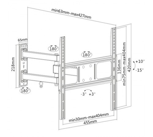 Кронштейн Brateck LPA52-443 (VESA400х400)