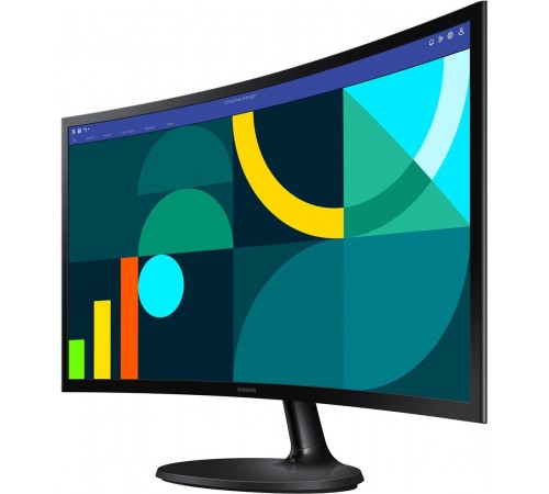 Монiтор Samsung 24" Essential S3 LS24D360 (LS24D360GAIXUA) VA Black Curved 100Hz