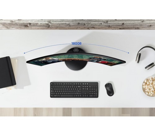 Монiтор Samsung 24" Essential S3 LS24D360 (LS24D360GAIXUA) VA Black Curved 100Hz