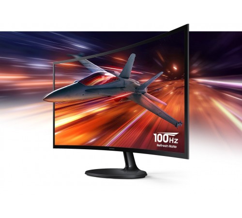 Монiтор Samsung 24" Essential S3 LS24D360 (LS24D360GAIXUA) VA Black Curved 100Hz