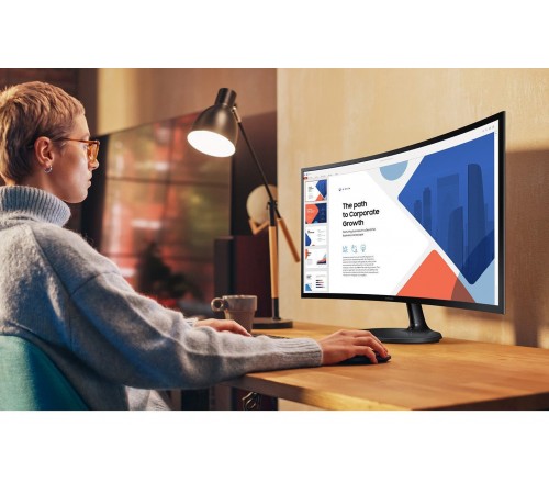 Монiтор Samsung 24" Essential S3 LS24D360 (LS24D360GAIXUA) VA Black Curved 100Hz