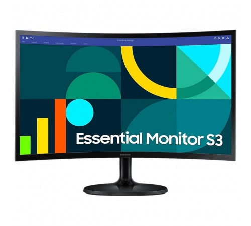 Монiтор Samsung 24" Essential S3 LS24D360 (LS24D360GAIXUA) VA Black Curved 100Hz