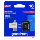 Карта пам`ятi MicroSDHC 16GB UHS-I Class 10 Goodram + SD-adapter + OTG Card reader (M1A4-0160R12)