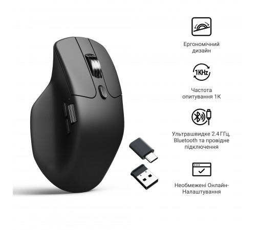 Миша бездротова Keychron M6S WL Black (M6S-A72)