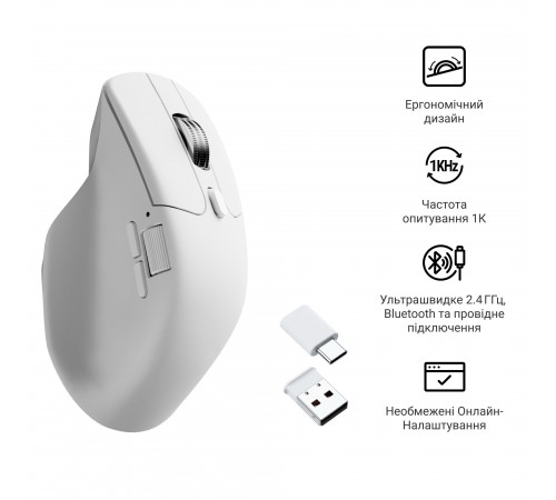 Миша бездротова Keychron M6S WL White (M6S-B72)