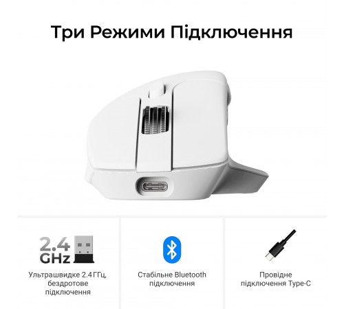 Миша бездротова Keychron M6S WL White (M6S-B72)