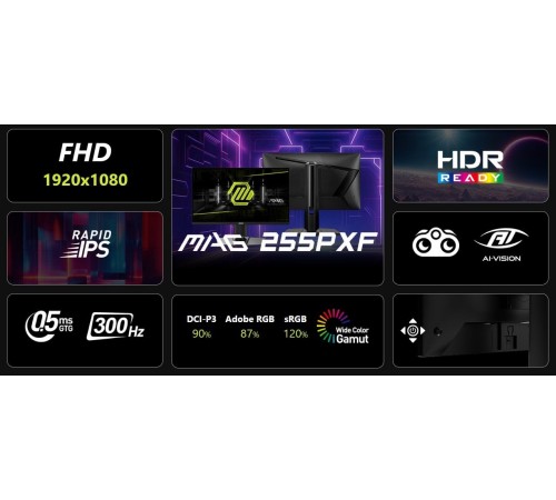 Монітор MSI 24.5" MAG 255PXF IPS Black 300Hz Монітор MSI 24.5" MAG 255PXF IPS Black 300Hz