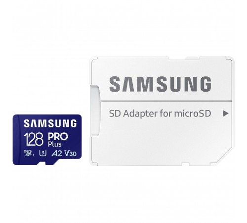 Карта пам`яті MicroSDXC 128GB UHS-I/U3 Class 10 Samsung Pro Plus + SD-адаптер (MB-MD128SA/EU) Карта пам`яті MicroSDXC 128GB UHS-I/U3 Class 10 Samsung Pro Plus + SD-адаптер (MB-MD128SA/EU)