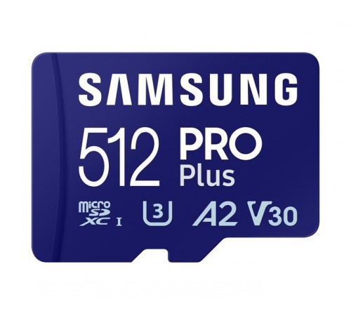 Карта пам`яті MicroSDXC 512GB UHS-I/U3 Class 10 Samsung Pro Plus R180/W130MB/s + SD-адаптер (MB-MD512SB/WW)