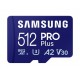 Карта пам`яті MicroSDXC 512GB UHS-I/U3 Class 10 Samsung Pro Plus R180/W130MB/s + SD-адаптер (MB-MD512SB/WW)