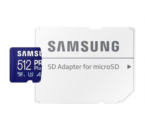 Карта пам`яті MicroSDXC 512GB UHS-I/U3 Class 10 Samsung Pro Plus R180/W130MB/s + SD-адаптер (MB-MD512SB/WW)