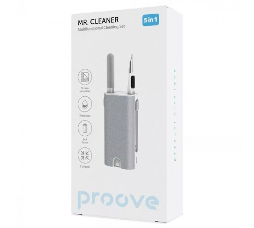 Багатофункціональний набір Proove Mr. Cleaner 5in1 для чищення електроніки та гаджетів White (MCS00000502)