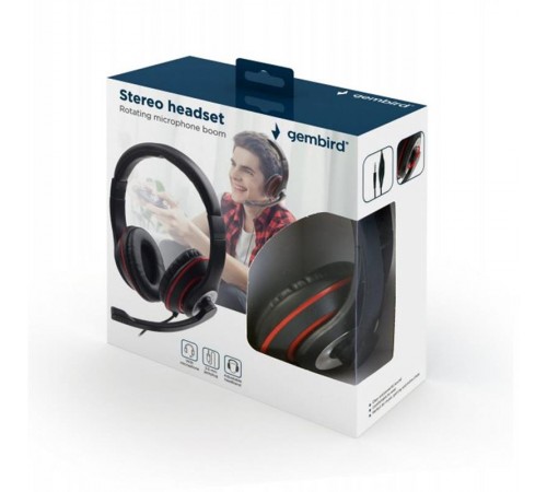 Гарнітура Gembird MHS-03-BKRD Black/Red
