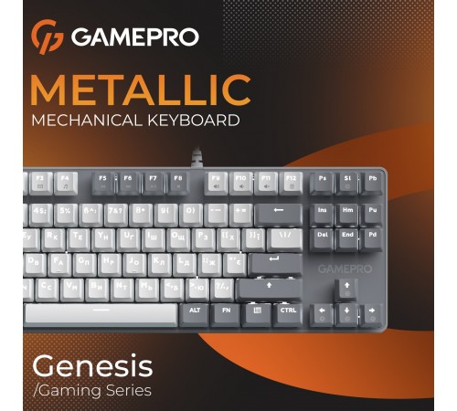 Клавіатура GamePro Genesis Metallic MK110G Outemu Red Swithes USB Gray