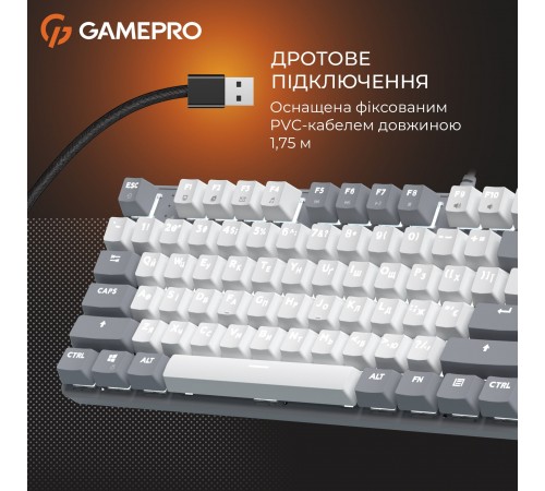 Клавіатура GamePro Genesis Metallic MK110G Outemu Red Swithes USB Gray
