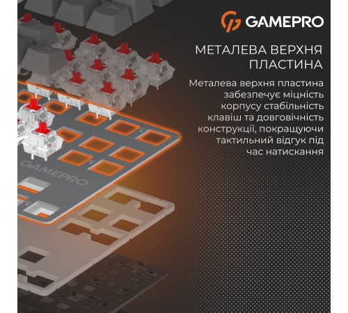 Клавіатура GamePro Genesis Metallic MK110G Outemu Red Swithes USB Gray
