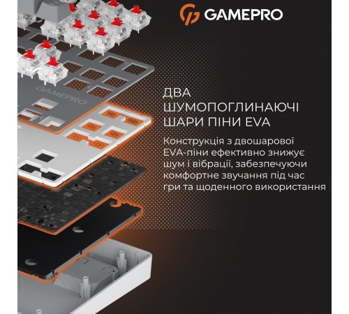 Клавіатура GamePro Genesis Metallic MK110G Outemu Red Swithes USB Gray