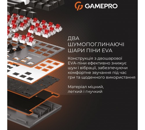 Клавіатура GamePro Genesis Joker MK124G Outemu Red Swithes USB Gray