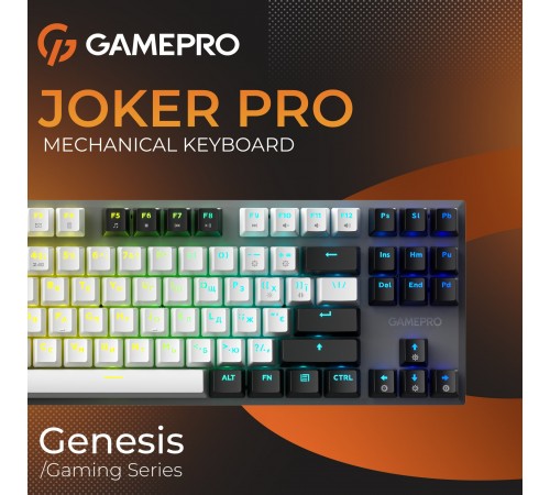 Клавіатура бездротова GamePro Genesis Joker Pro MK124G Pro Gray