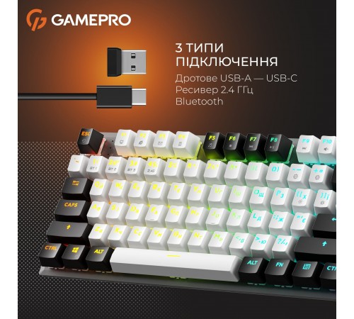 Клавіатура бездротова GamePro Genesis Joker Pro MK124G Pro Gray