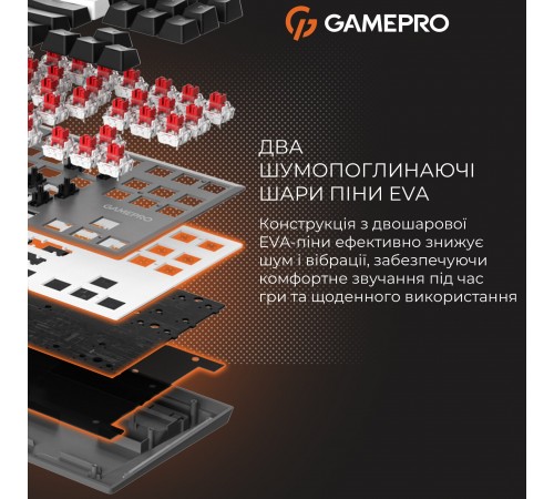Клавіатура бездротова GamePro Genesis Joker Pro MK124G Pro Gray