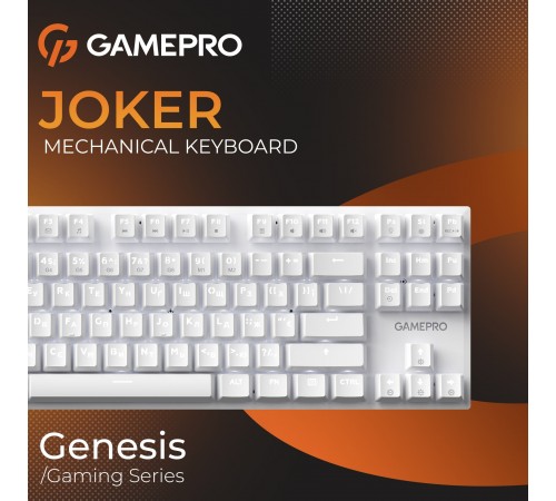 Клавіатура GamePro Genesis Joker MK124W Outemu Red Swithes USB White