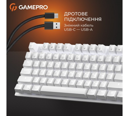 Клавіатура GamePro Genesis Joker MK124W Outemu Red Swithes USB White