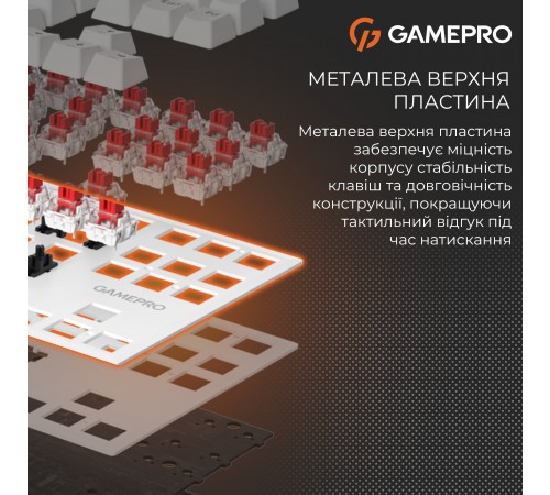 Клавіатура GamePro Genesis Joker MK124W Outemu Red Swithes USB White