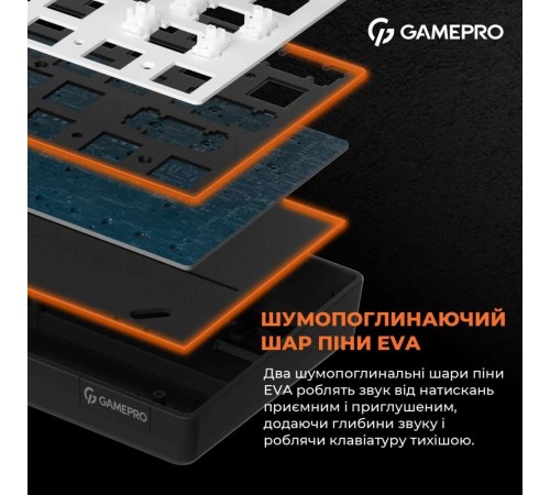 Клавіатура бездротова GamePro MK130G Pro Outemu Red Switch Hot-Swap RGB Black