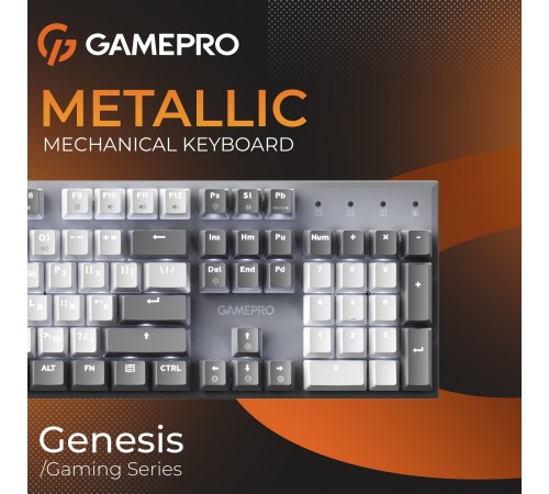 Клавіатура GamePro Genesis Metallic MK144G Outemu Red Swithes USB Gray