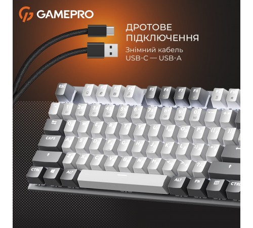 Клавіатура GamePro Genesis Metallic MK144G Outemu Red Swithes USB Gray