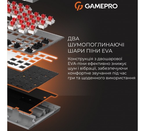 Клавіатура GamePro Genesis Metallic MK144G Outemu Red Swithes USB Gray