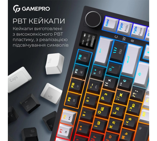 Клавіатура бездротова GamePro Asgard Valhalla Pro Black (MK160B-D-Pro)