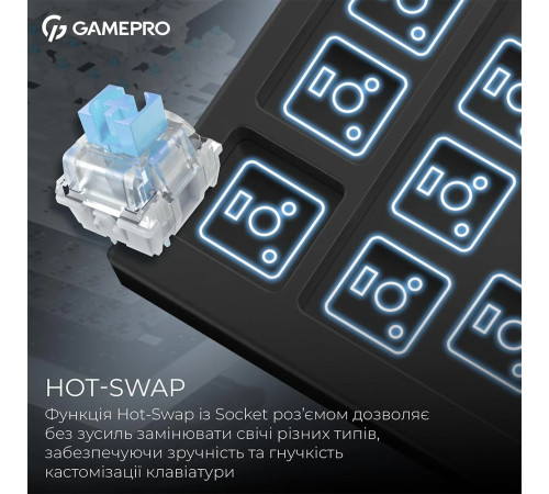 Клавіатура бездротова GamePro Asgard Valhalla Pro Black (MK160B-D-Pro)