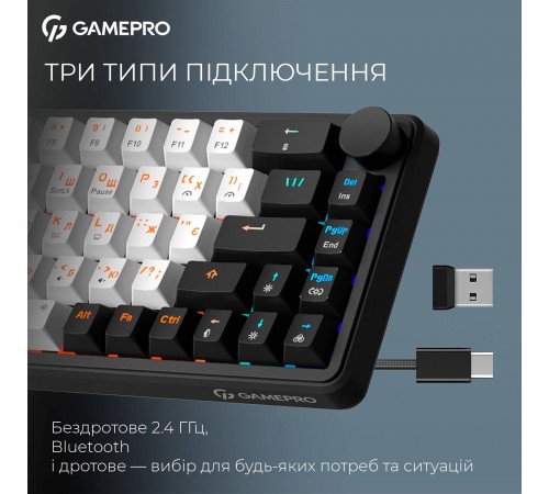 Клавіатура бездротова GamePro Asgard Valhalla MK210B Pro Black
