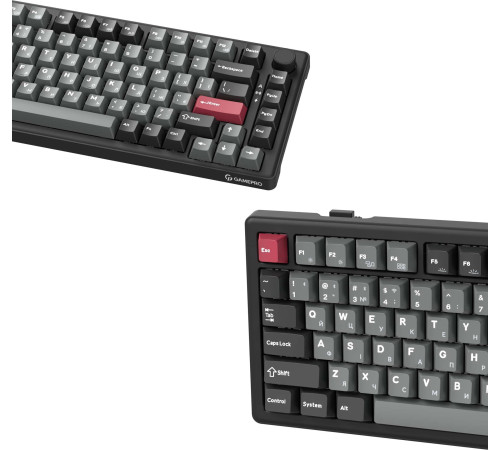 Клавіатура бездротова GamePro Asgard Yord Keychron Super Red Switch Black (MK266BK)