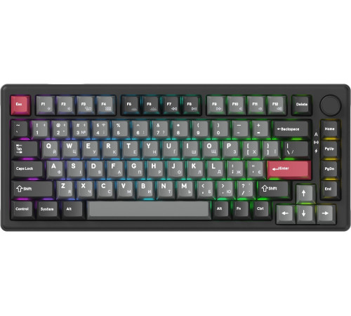 Клавіатура бездротова GamePro Asgard Yord Keychron Super Red Switch Black (MK266BK)
