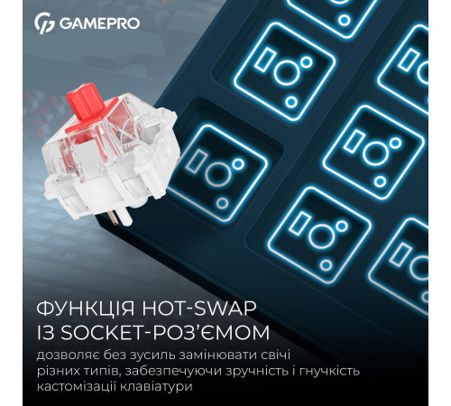 Клавіатура бездротова GamePro Asgard Drakkar Keychron Super Red Switch Blue (MK305BL)