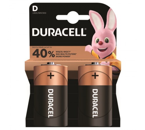 Батарейка Duracell Alkaline MN1300 D/LR20 BL 2шт