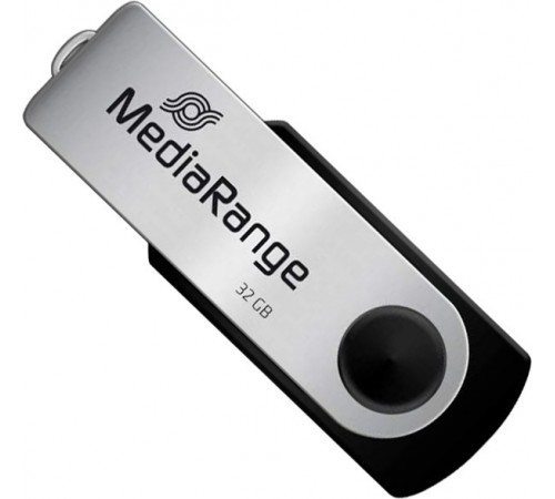 Флеш-накопичувач USB2.0 32GB MediaRange Black/Silver (MR911)