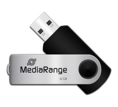 Флеш-накопичувач USB2.0 32GB MediaRange Black/Silver (MR911)