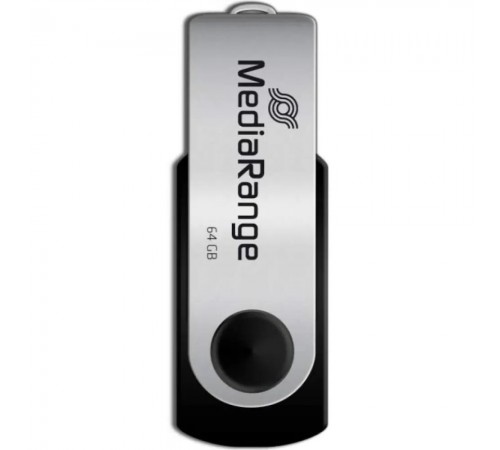 Флеш-накопичувач USB2.0 64GB MediaRange Black/Silver (MR912)