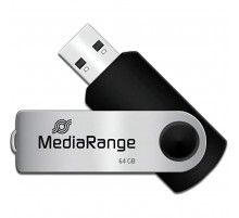 Флеш-накопичувач USB2.0 64GB MediaRange Black/Silver (MR912)