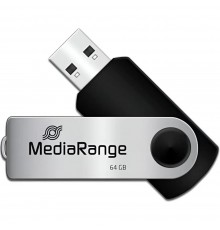 Флеш-накопичувач USB2.0 64GB MediaRange Black/Silver (MR912)