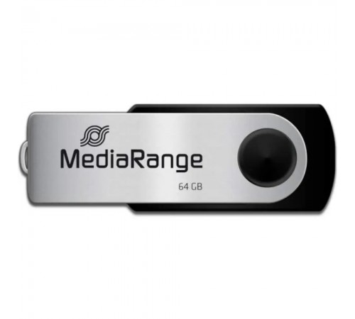 Флеш-накопичувач USB2.0 64GB MediaRange Black/Silver (MR912)