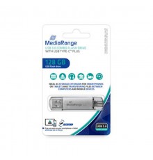 Флеш-накопичувач USB3.0 128GB Type-C MediaRange Silver (MR938)