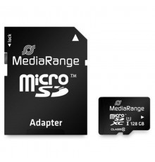 Карта пам`ятi MicroSDHC 128GB UHS-I Class 10 MediaRange R80/W10MB/s + SD-adapter (MR945)