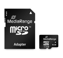 Карта пам`ятi MicroSDHC  16GB Class 10 MediaRange R45/W12MB/s + SD-adapter (MR958)