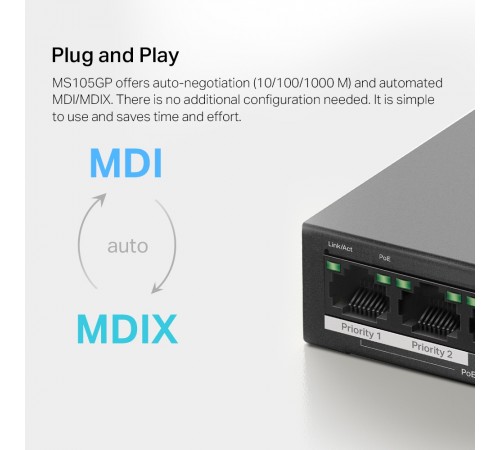 Комутатор Mercusys MS105GP